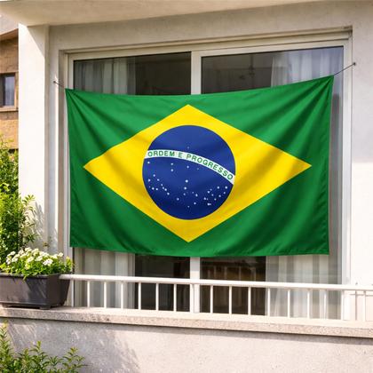 Imagem de Bandeira Do Brasil Oficial Grande Dupla Face 1,20 X 1,75 M Poliéster Copa Do Mundo