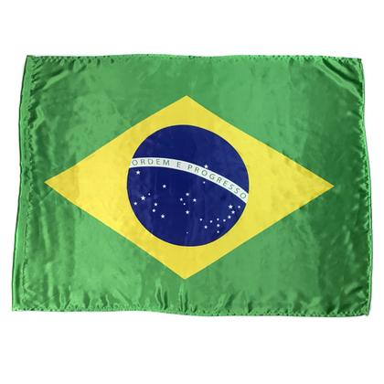 Imagem de Bandeira do Brasil Oficial Seleção Copa do Mundo em Cetim Brilhante - Tamanho Grande 1,20m x 85cm