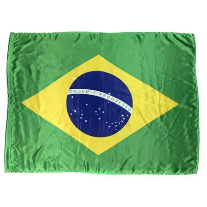 Imagem de Bandeira do Brasil Oficial Seleção Copa do Mundo em Cetim Brilhante - Tamanho Grande 1,20m x 85cm