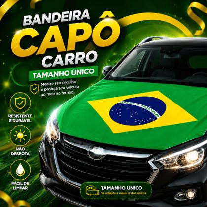 Imagem de Bandeira Do Brasil Para Capô De Carro E Camionete Unidade Grande Copa Do Mundo 50x50cm Premium