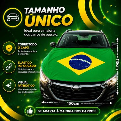 Imagem de Bandeira Do Brasil Para Capô De Carro E Camionete Unidade Grande Copa Do Mundo 50x50cm Premium