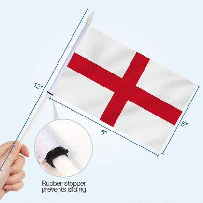 Imagem de Bandeira em miniatura Anley England, pacote com 12, 5x8 cm com bastão