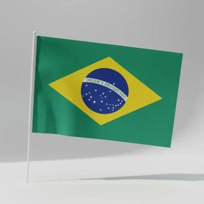 Imagem de Bandeira Haste Cabo 60x90cm Copa Verde Amarelo Brasil Brasil