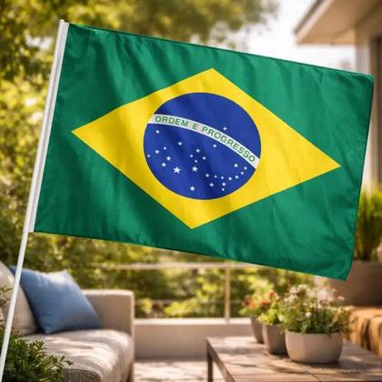 Imagem de Bandeira Haste Cabo 60x90cm Copa Verde Amarelo Brasil Brasil