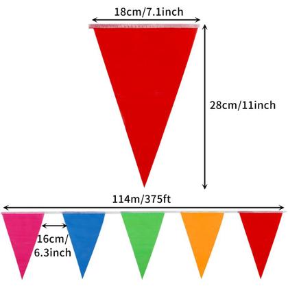Imagem de Bandeiras de bandeira Geomer 300 unidades de nylon multicolorido de 114 m