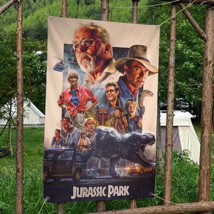 Imagem de Bandeiras De Filme Jurassic Park De Tamanho Grande, Decorações De Festa De Aniversário, Banner