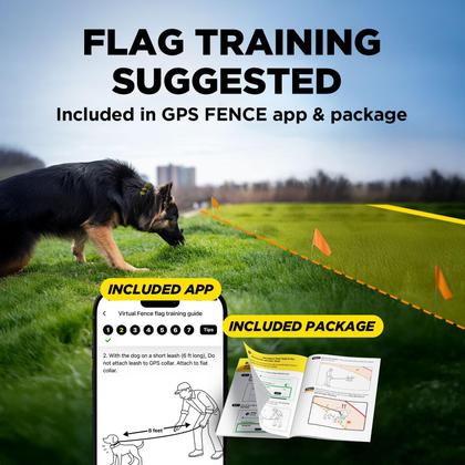 Imagem de Bandeiras de treinamento Dogtra GPS Fence, pacote com 50 unidades, laranja neon