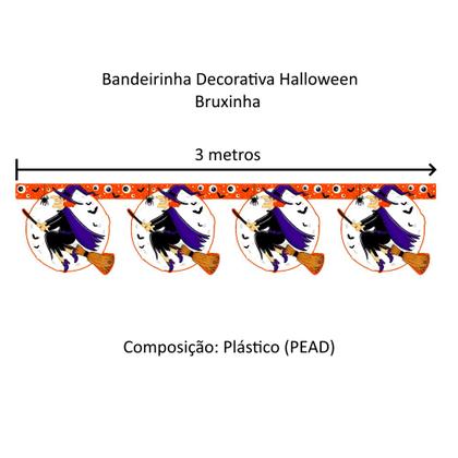 Imagem de Bandeirinha Enfeite Decoração Festa Halloween Bruxa 15 Metros