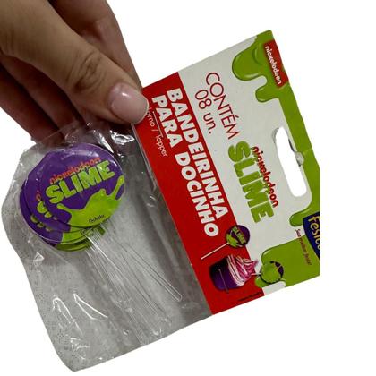 Imagem de Bandeirinha / Topper para docinho Festa Slime 8 Uni Festcolor - Inspire sua Festa Loja