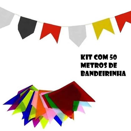 Imagem de Bandeirinhas de Papel Festa Junina de 50 Metros Bandeiras