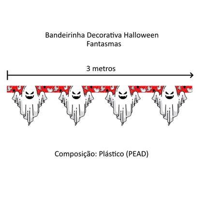 Imagem de Bandeirinhas Halloween Dia das Bruxas Enfeite de Pendurar Fantasmas 6 Metros