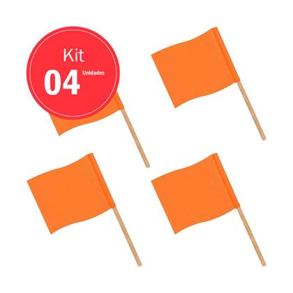 Imagem de Bandeirola para sinalização com cabo 30 x 35 cm 4 unidades - Plastcor