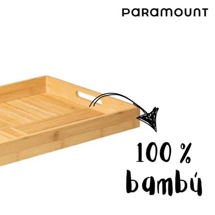 Imagem de Bandeja 100% Bambú C/Alça 37X37 Café Da Manhã Paramount