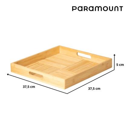 Imagem de Bandeja 100% Bambú C/Alça 37X37 Café Da Manhã Paramount