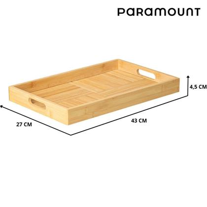 Imagem de Bandeja 100% Bambú C/Alça 43X27 Café Da Manhã Paramount
