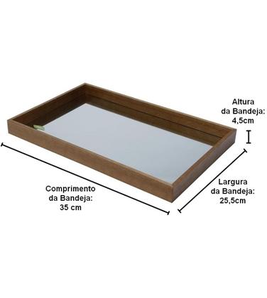 Imagem de Bandeja 35cm Por 25,5 E 4,5cm De Madeira Naturals Espelhada