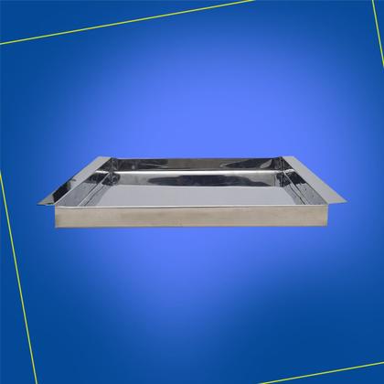 Imagem de Bandeja aço inox retangular 30x50 com alça rasa ZPBN30x50x3