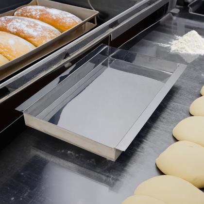 Imagem de Bandeja aço inox retangular 30x50 com alça rasa ZPBN30x50x3