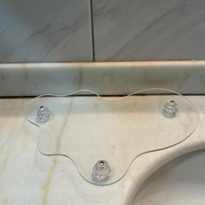 Imagem de Bandeja Acrílico Cristal Transparente Decorativa Luxo Orgânico Casa Orgânica organizador Luxo Outros