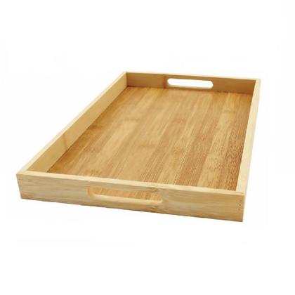 Imagem de Bandeja Bambu Cafe Manhã Decorativa Retangular Pinus e MDF