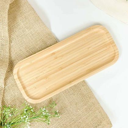 Imagem de Bandeja Bambu Lavabo Decorativa Café Retangular  28cm