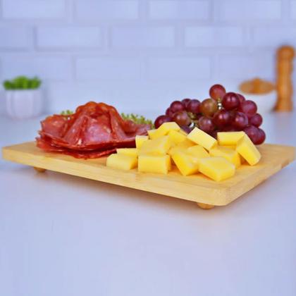 Imagem de Bandeja Bambu Oriental 21cm Prato Sushi Restaurante Multiuso