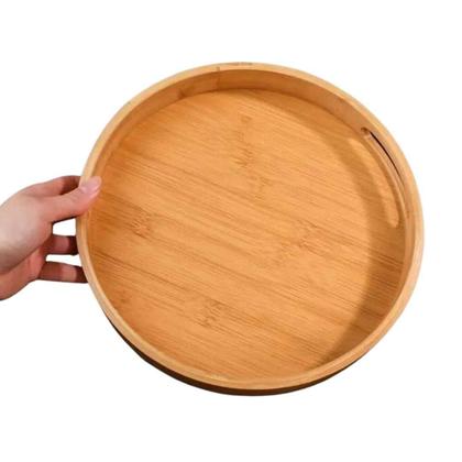 Imagem de Bandeja Bambu Redonda com alça borda café da manhã 30 cm