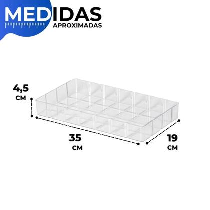 Imagem de Bandeja Bisotê Organizadora Cristal Retangular Em Acrílico Bar Café