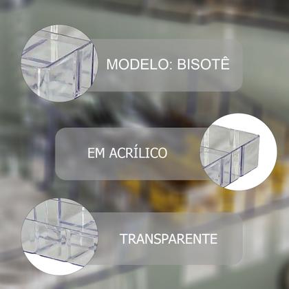 Imagem de Bandeja Bisotê Transparente 4,5 x 22 x 15 com 1 divisória