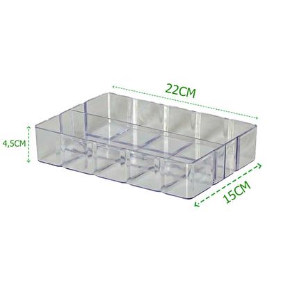Imagem de Bandeja Bisotê Transparente 4,5 x 22 x 15 com 1 divisória