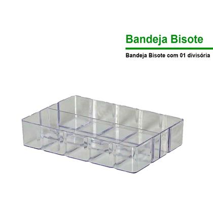 Imagem de Bandeja Bisotê Transparente 4,5 x 22 x 15 com 1 divisória