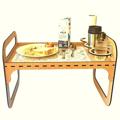 Imagem de Bandeja Café Da Manhã-colo Em Mdf - Com Suporte Para Copos