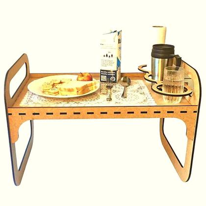 Imagem de Bandeja Café da Manhã/Colo em MDF - Com suporte para Copos