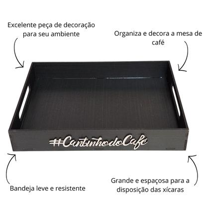 Imagem de Bandeja Cantinho Do Café Retangular Grande Xícaras E Copos
