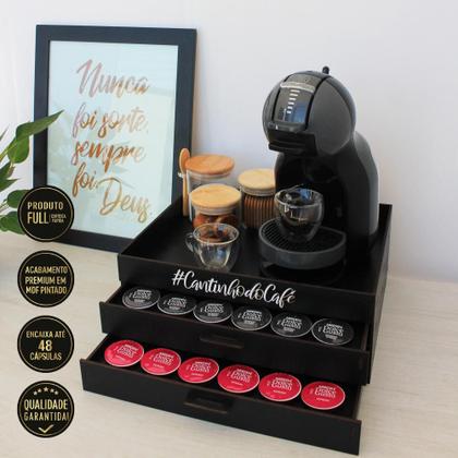 Imagem de Bandeja com 2 Gavetas Porta Cápsulas Café Dolce Gusto Preta 48 Cápsulas