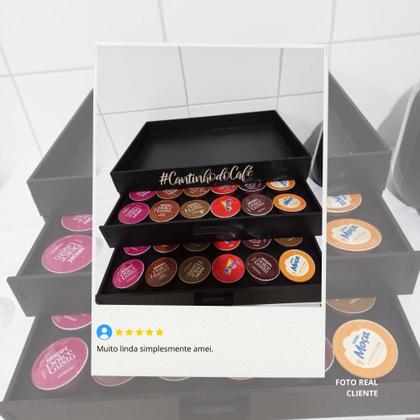 Imagem de Bandeja com 2 Gavetas Porta Cápsulas Café Dolce Gusto Preta 48 Cápsulas