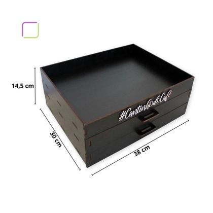 Imagem de Bandeja com 2 Gavetas Porta Cápsulas Café Dolce Gusto Preta 48 Cápsulas