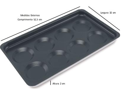 Imagem de Bandeja Com 8 Cavidades P/Ovos Forno Combinado GN 1/1 TEFLON