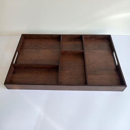 Imagem de Bandeja com divisórias cantinho do café completo 4 peças com organizadores de acrílico e bandeja