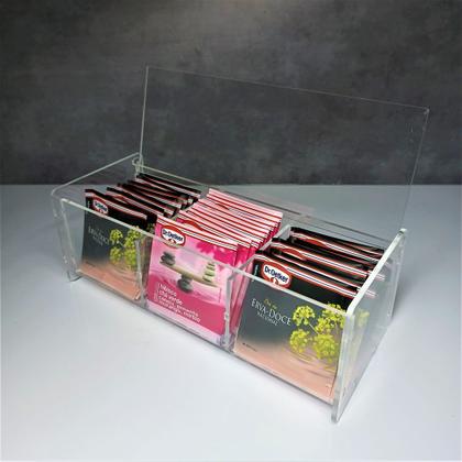 Imagem de Bandeja com divisórias cantinho do café completo 4 peças com organizadores de acrílico e bandeja