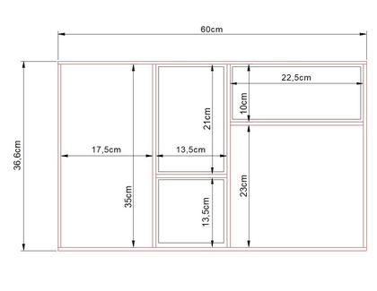 Imagem de Bandeja com divisórias cantinho do café completo 4 peças com organizadores de acrílico e bandeja