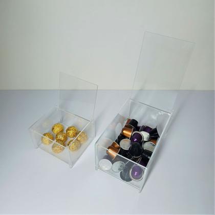 Imagem de Bandeja com divisórias cantinho do café completo 4 peças com organizadores de acrílico e bandeja