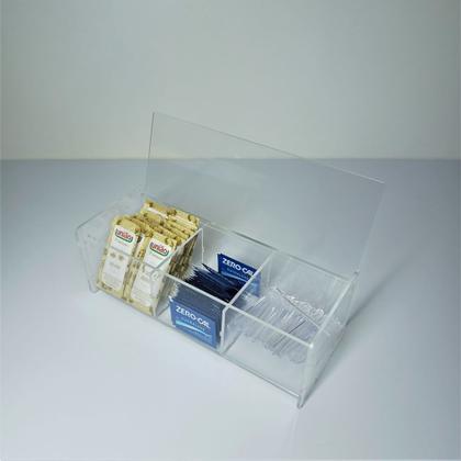 Imagem de Bandeja com divisórias cantinho do café completo 4 peças com organizadores de acrílico e bandeja