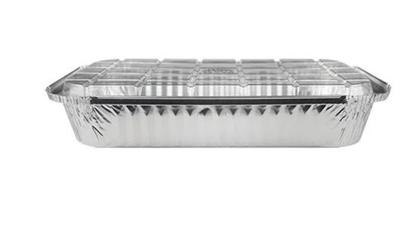 Imagem de Bandeja de alumínio retangular 1.500 ml c/tampa PET c/50 unid - Wyda -  delivery,  marmitex (15912)