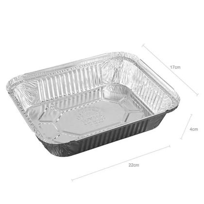 Imagem de Bandeja De Alumínio Retangular 1150ml Com Tampa Transparente D5fs 50 Un - Wyda