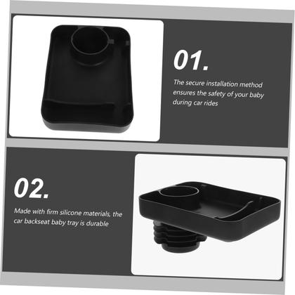 Imagem de Bandeja de assento de carro FELTECHELECTR para viagens e refeições com porta-copos