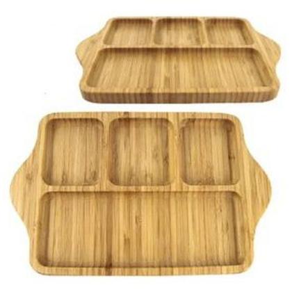 Imagem de Bandeja De Bambu Com Divisórias 27,5x17,5cm Ck4359