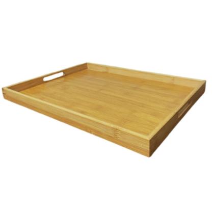 Imagem de Bandeja De Bambu Grande Para Servir Com Alças Retangular Café na Cama