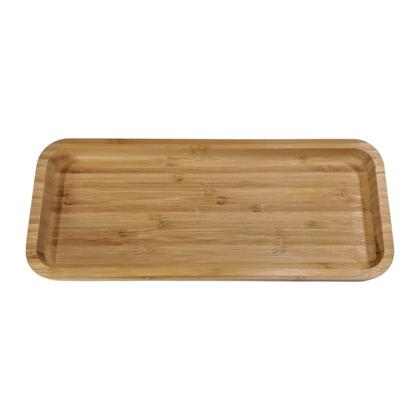Imagem de Bandeja De Bambu Rasa Retangular Petiscos Travessa De Servir