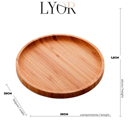 Imagem de Bandeja De Bambu Redonda Petisqueira Servir Decorar - Lyor